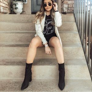 Pointed Heeled Sock Booties